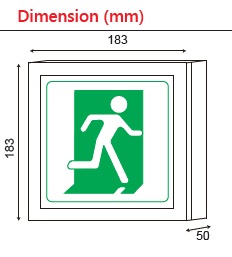 165mm EXIT SIGN BOX surface mounted type