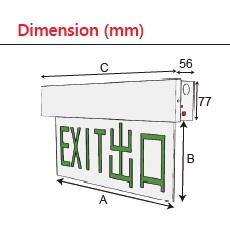 400/570mm EXIT SIGN PLATE surface mounted type