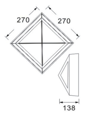 Square wall‑mounted lamp