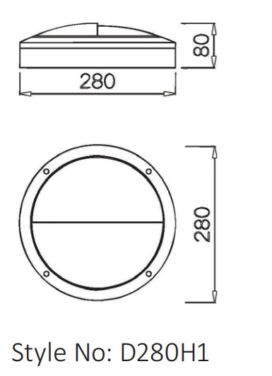 280mm Bulkhead Light