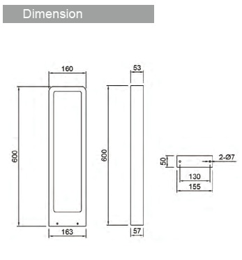 Rounded top Hollow frame Bollard Light