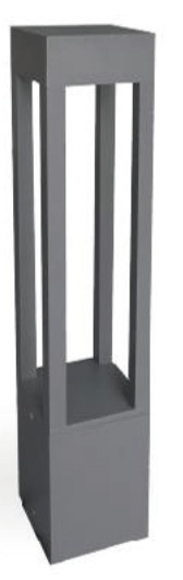 Square open frame bollard light