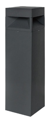 Square Slanted-Cutout Bollard Light