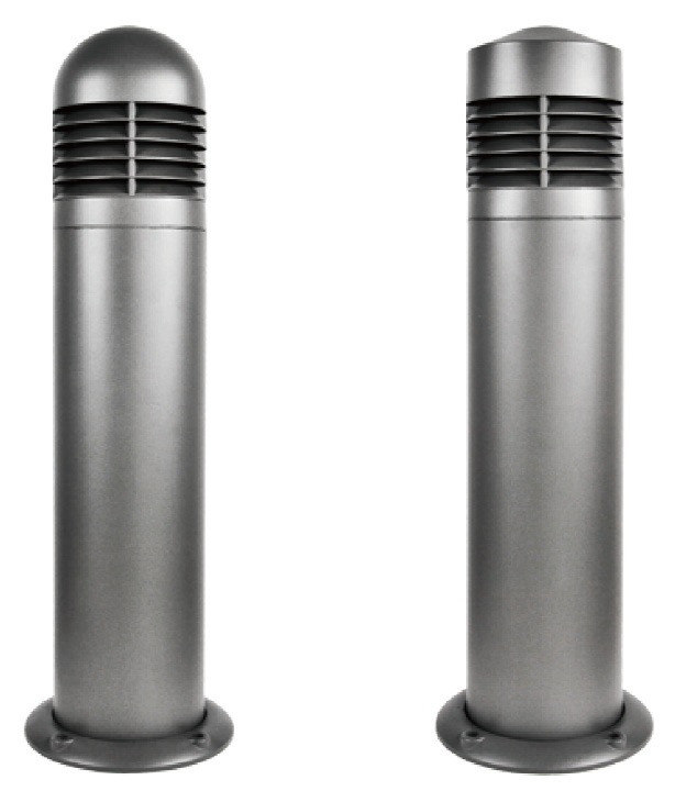Round Column Louvered Bollard Light