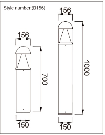 1000mm Bollard Light