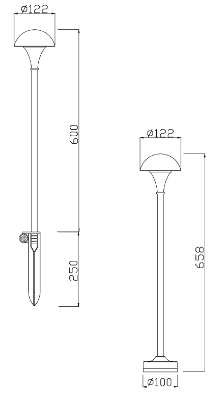 Mushroom / Round-Top Bollard Light