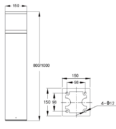 Square Column Bollard Light