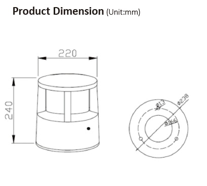 Low‑height bollard