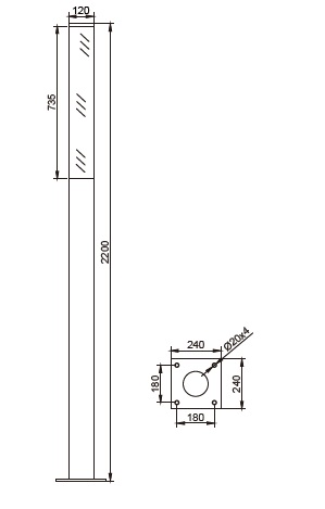 Round slim Garden Light