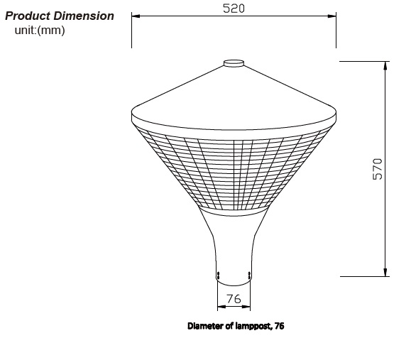 Inverted Cone Garden light