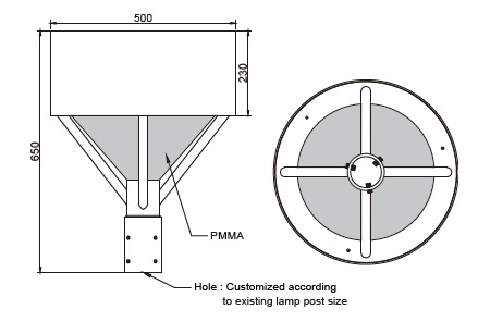 Hinged cylindrical Garden light