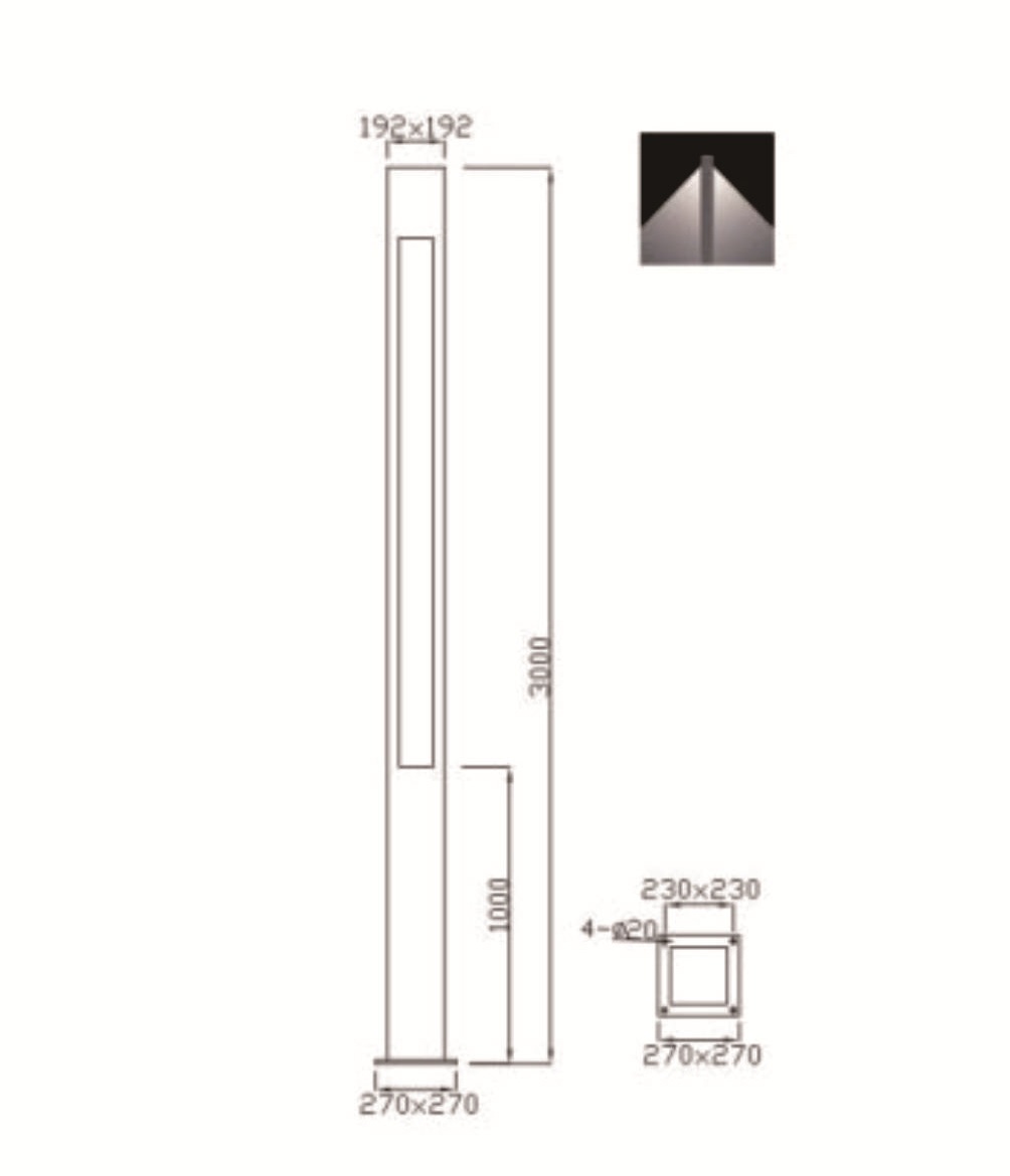 4-way Rectangular slim Garden Light