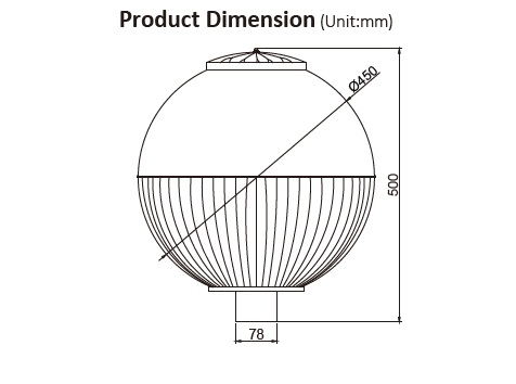 450mm Dual-tone Globe Garden Light