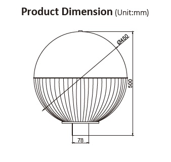 450mm Dual-tone Globe Garden Light (E27)