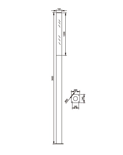 Round slim Garden Light