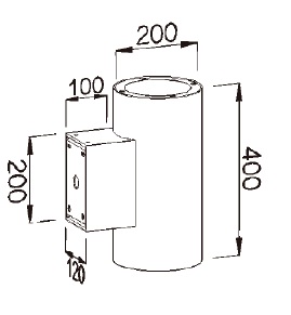 Cylindrical Dual-Emission Outdoor Wall Light