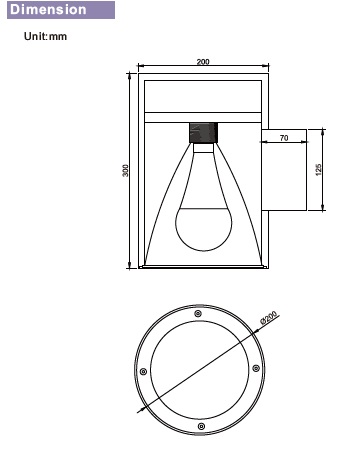 Cylindrical E27 LED Outdoor Wall Light