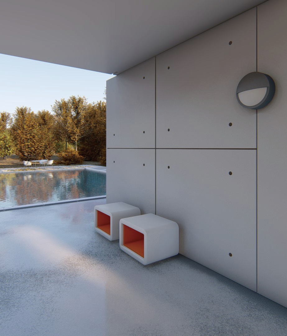 Half-Shield Eyelid Outdoor Wall Light