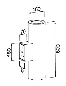 Cylindrical Dual-Emission Outdoor Wall Light