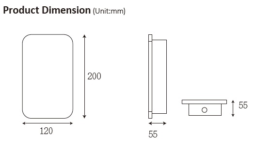 Rectangular Flat Panel Dual-Emission Wall Light