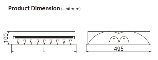 T8 Recessed mounted twin tube aluminum louver lamp