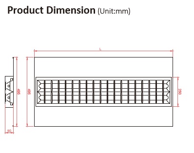 T8 Recessed mounted aluminum louver lamp