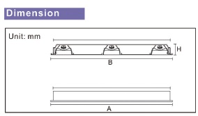 T8 Recessed mounted Single/ Twin/ Triple tube aluminum louver lamp