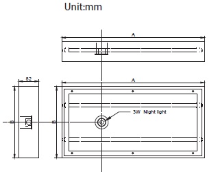 T5 surface mounted light fitting with Night Light