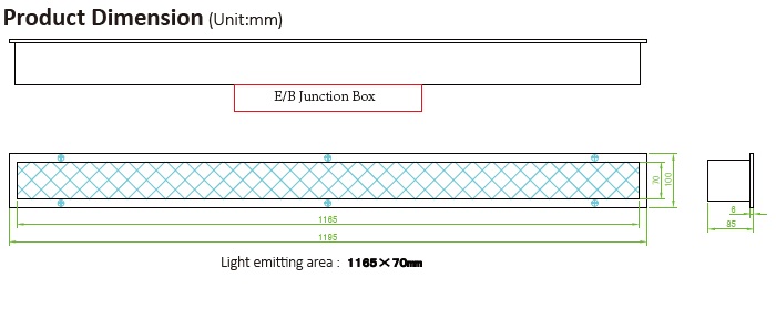 T5 100mm Recessed light fitting