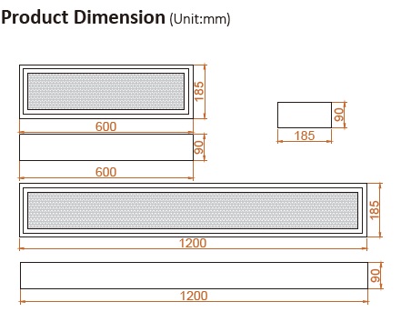 T5 Luminaires with opal diffuser