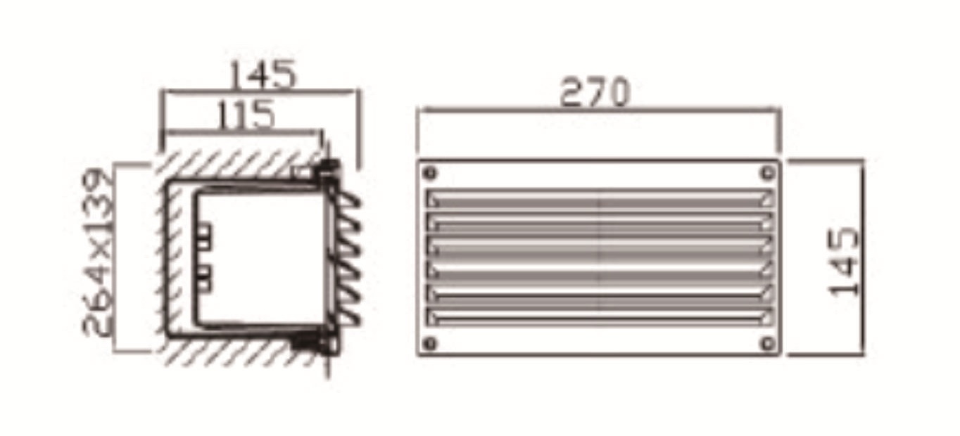 Outdoor louvered brick footlight