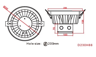 230mm Downlight