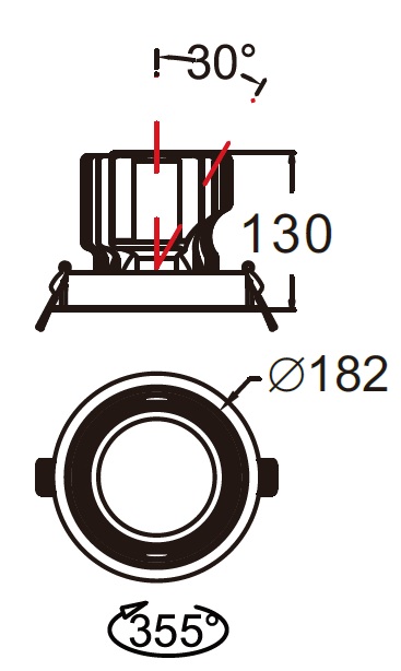 Tilt and rotation adjustable Downlight