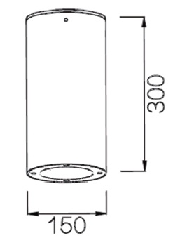150mm Cylindrical Surface Mounted Downlight
