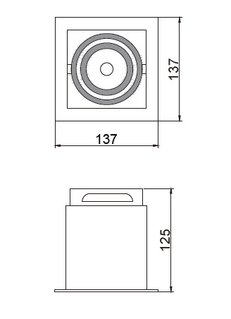 137mm Square Recessed Mounted Downlight