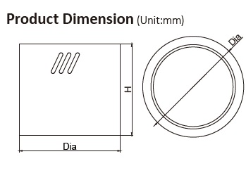 Cylindrical Surface Mounted Downlight