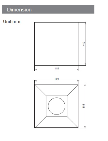 Square Column Surface Mounted Downlight