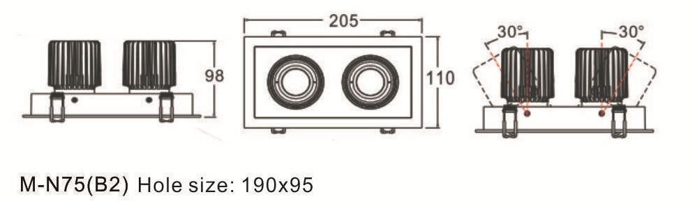 Double Head Adjustable Downlight