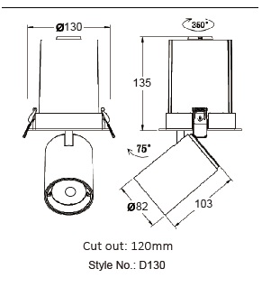 Cylindrical Rotatable Downlight