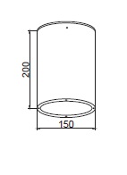 150mm Cylindrical Surface Mounted Downlight