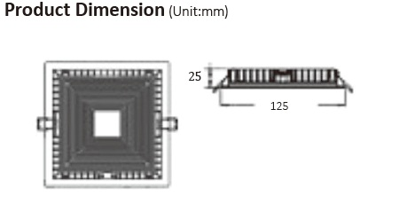 125mm Square Recessed Mounted Downlight