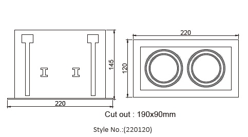 Twin head recessed downlight