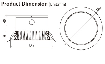 190mm downlight