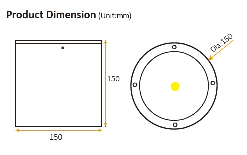 150mm Cylindrical Surface Mounted Downlight
