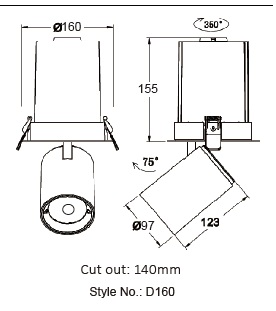 Cylindrical Rotatable Downlight
