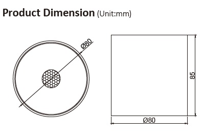80mm Cylindrical Surface Mounted Downlight