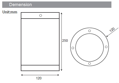 120mm Cylindrical Surface Mounted Downlight