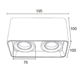 Twin Head Surface Mounted Downlight