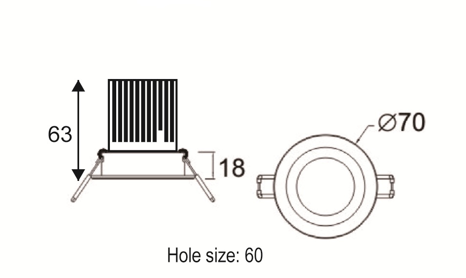 70mm Downlight