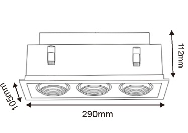 Adjustable 3-Head Recessed LED Spotlight